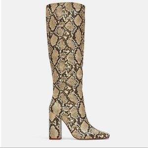 Zara Snakeskin heeled boots
